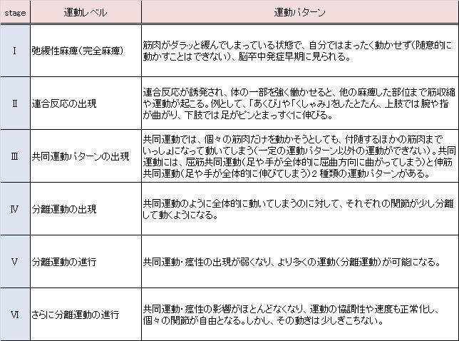 ブルン ストローム ステージ 下肢