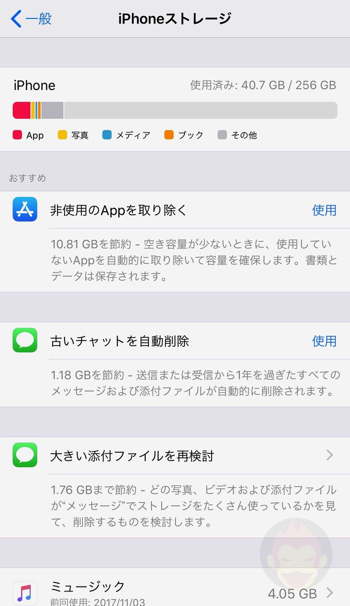 ストレージ容量